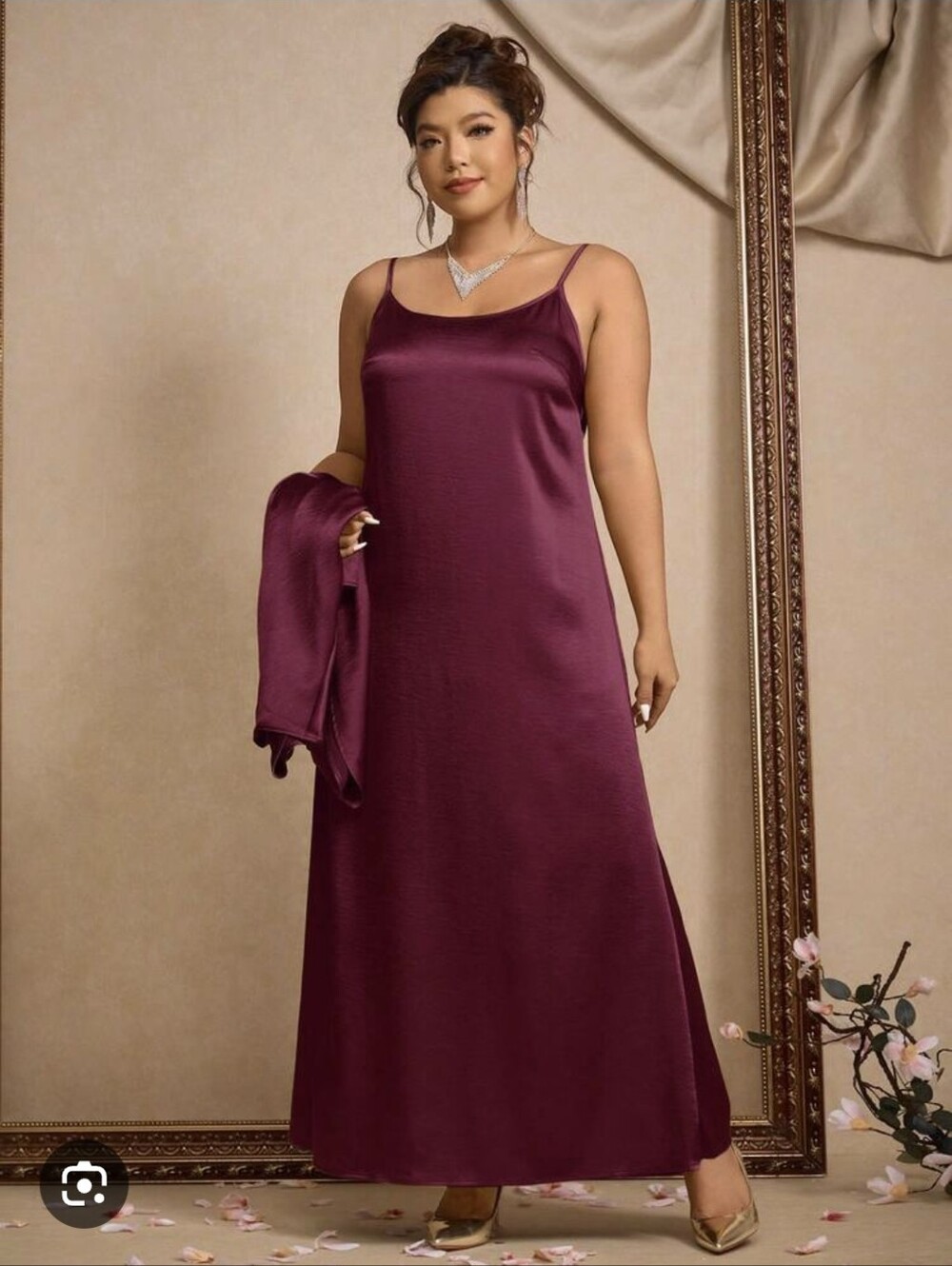 A New Day Bordeaux Asymmetrical Slip Dress